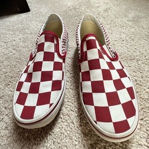 Red and White Checker Print Vans